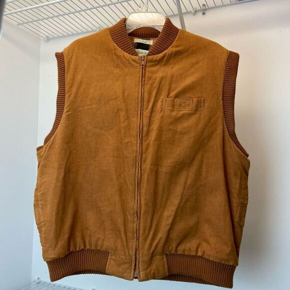 Vintage 80s St. John’s Bay Corduroy Lined Utility Vest Jacket XL Barncore - Picture 1 of 5